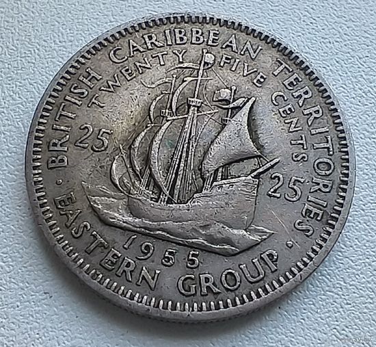 Восточные Карибы 25 центов, 1955.  5-8-3