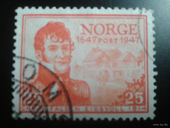 Норвегия 1947 300 лет почты персона