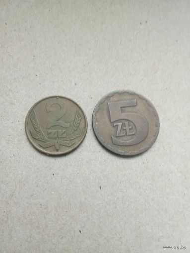 Польша 2,5 злотых 1976,1975 г. Состояние на фото!!!