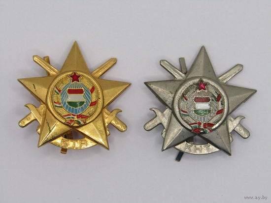 Знак. Кокарда. Звезда. "Золото". "Серебро". "Военное десятиборье, многоборье". Южная группа войск. Армия стран Варшавского договора.  Венгрия. м