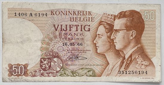 Бельгия 50 франков 1966 г.