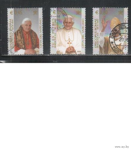 Ватикан-2005,(Мих.1517-1519) гаш. ,  Папа Бенедикт XVI (полная серия)