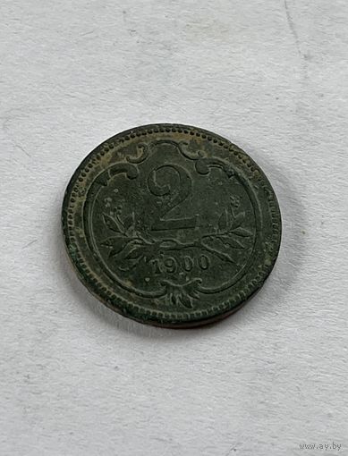 Австрия 2 геллера 1900