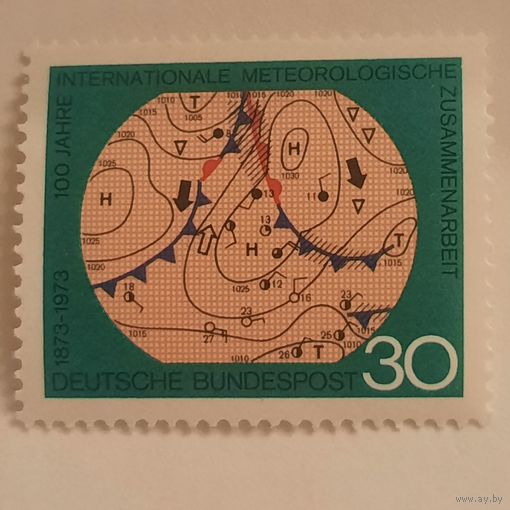 ФРГ 1973. 100 летие международной метеорологической организации