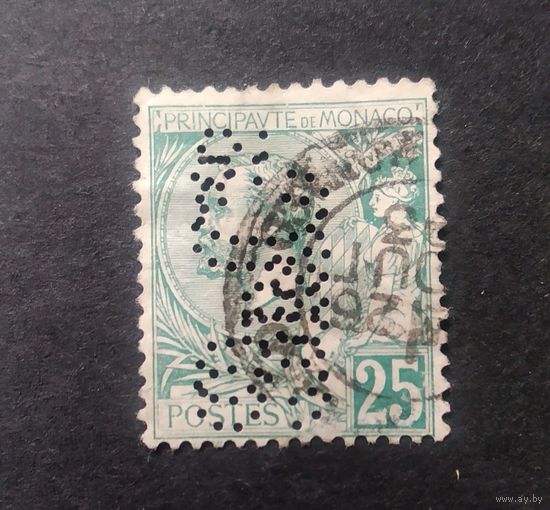 Монако 1891 Mi16. Стандарт. перфин. кц22евр \239фк\