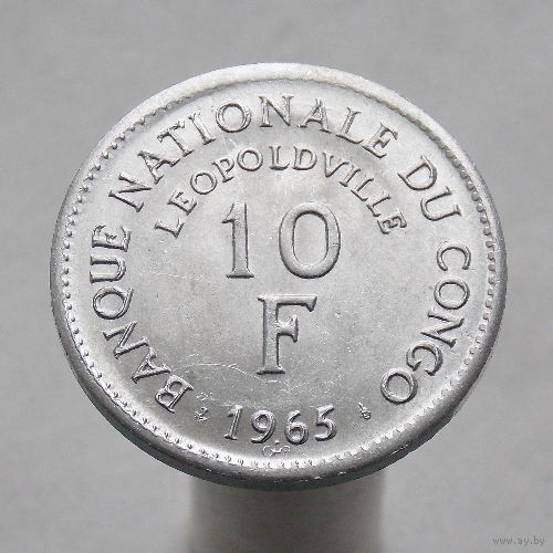 Конго 10 франков 1965