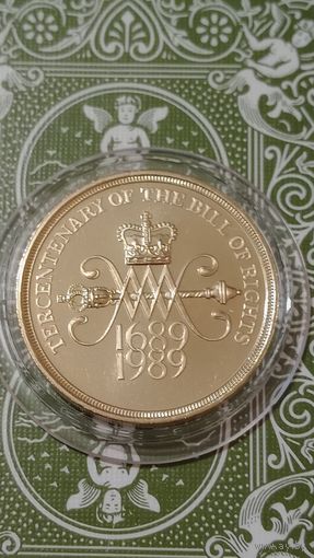 Великобритания 2 фунта 1989 300 лет..