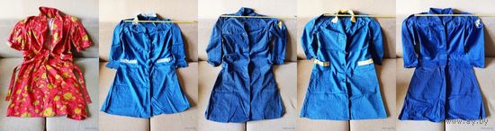 - ХАЛАТЫ 5 шт Женские Х/Б и Красный байковый р-р 48