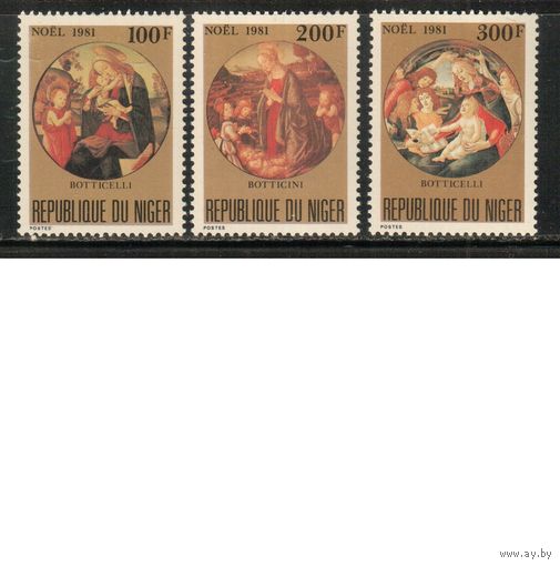 Нигер-1981 (Мих.779-781) ** , Религия, Рождество, Живопись (полная серия)