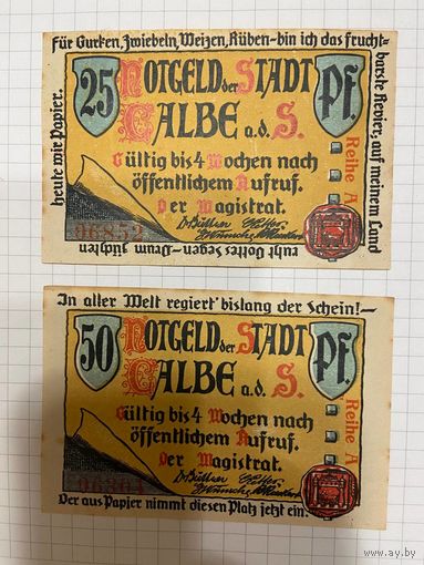 Нотгельд 25-50-75-100 пфеннигов Германия Альбе-0301