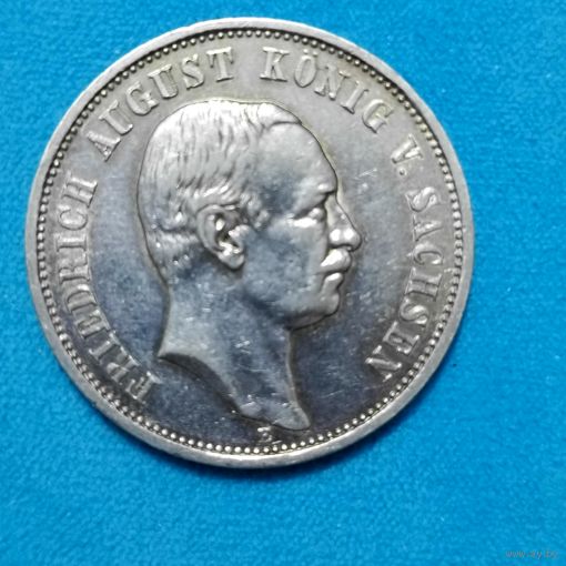 3 марки(1909г.) Саксония. аUNC!Расспродажа! Смотрите и другие мои лоты!!!