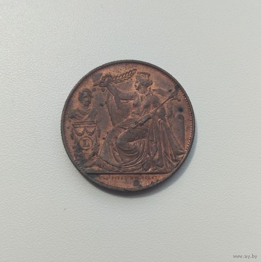 БЕЛЬГИЯ  5 сантимов 1856 г.