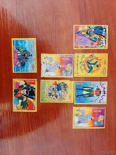 Вкладыш от жвачки KENT Batman and Robin. Лот 8 шт. Редкость. Доставка бесплатно.