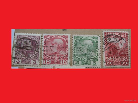 Марка 60 лет правления императора Франца-Иосифа 1908 год Австрия