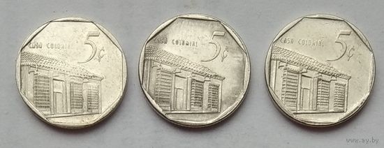 Куба 5 сентаво 1996, 1998, 2000 г. Цена за 1 шт.