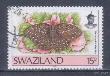 [324] Свазиленд 1992. Фауна.Бабочка. Гашеная марка.