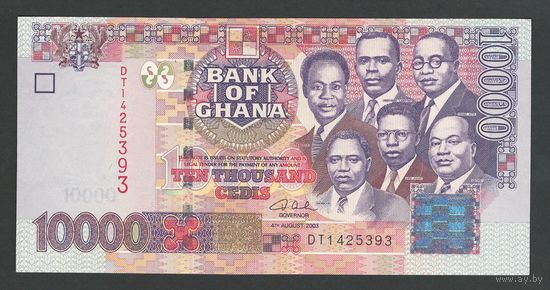Гана 10000 седи 2003 года. Тип P-35b. Состояние UNC