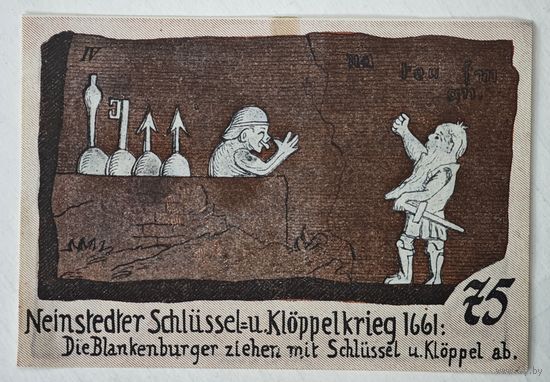 1921 год 75 пфеннигов  Германия