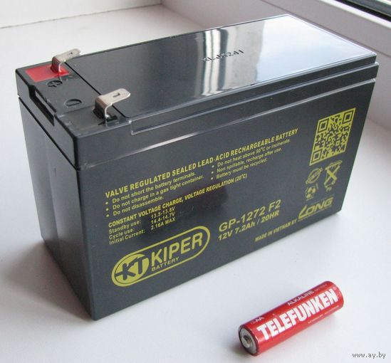 Аккумулятор, аккумуляторная батарея KIPER GP-1272 F2 12V, 7.2Ah .