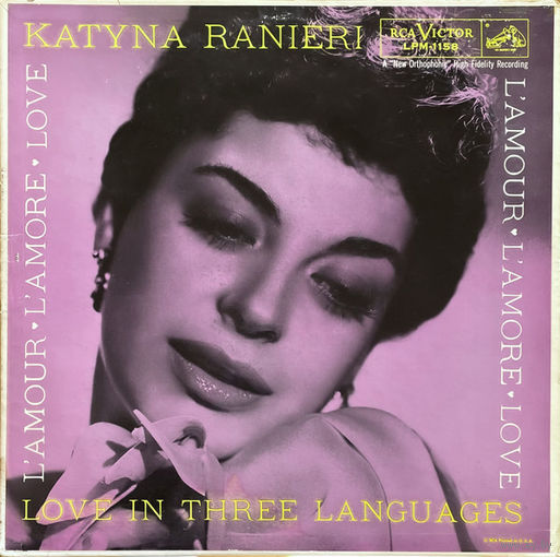 Katyna Ranieri – Love In Three Languages - L'Amour, L'Amore, Love, LP, USA 1956