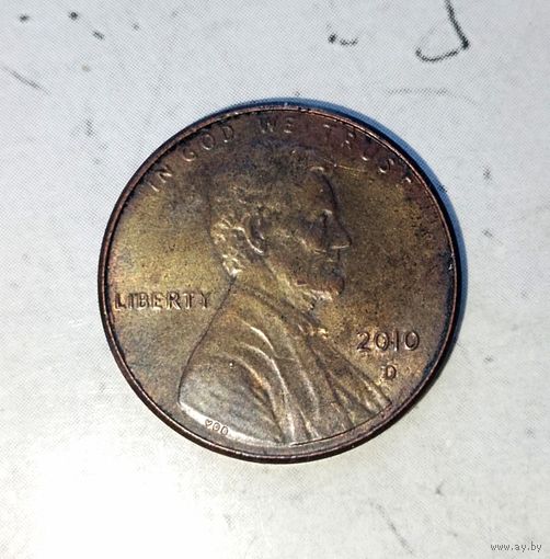 1 цент 2010(D) года США. Красивая монета!