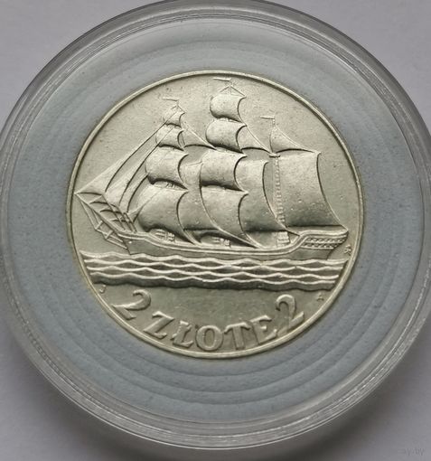 54. 2 злотых 1936 г. Кораблик
