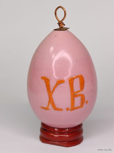 Пасхальное яйцо. Розовый фарфор. Роспись. 19 век.