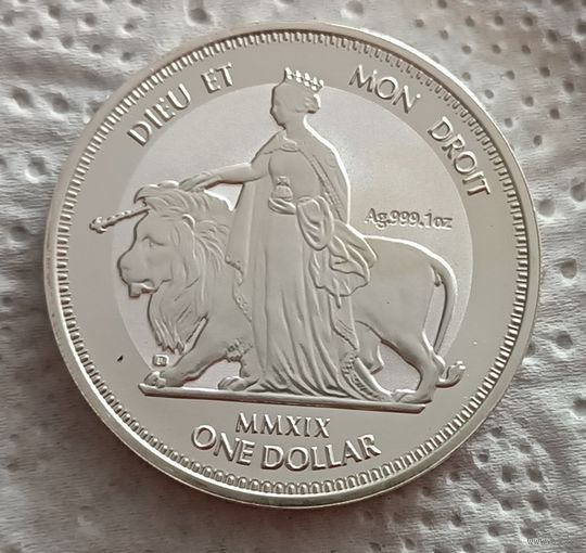 Британские Виргинские острова уна и лев 2019 унция 999