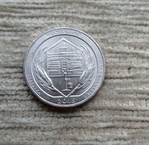 Werty71 США 1 квотер 25 центов 2015 Р Монумент Гомстед Штат Небраска