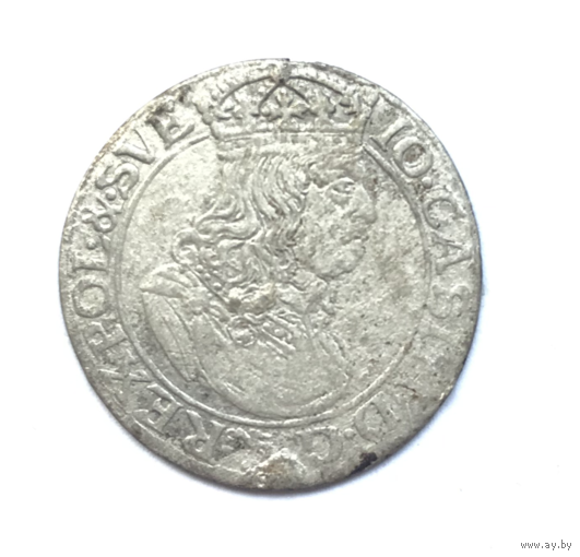 6 грошей - 1659 г. - Ян Казимир - СЕРЕБРО - Речь Поспалитая - РАСПРОДАЖА! - Смотрите другие мои лоты!