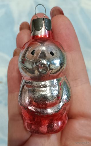 Елочные игрушки, стекло, Мишка, Медведь