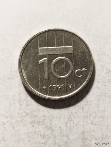 Нидерланды 10 центов 1991