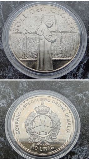 Распродажа!!! Мальтийский орден 10 лир (Иоанн Павел II /Soli deo gloria/) 2005 г. UNC