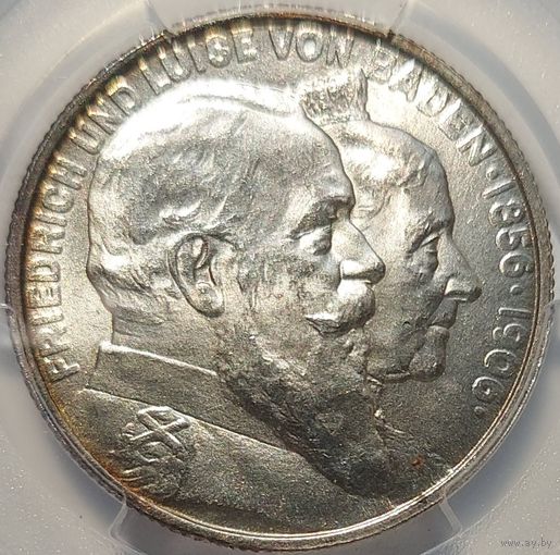 2 марки 1906 Баден MS-64 PCGS
