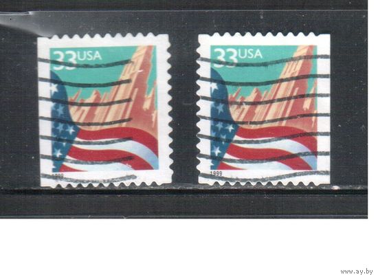 США-1999 (Мих.3091 BD) , гаш., Стандарт, Флаг(одиночка), зубцовки