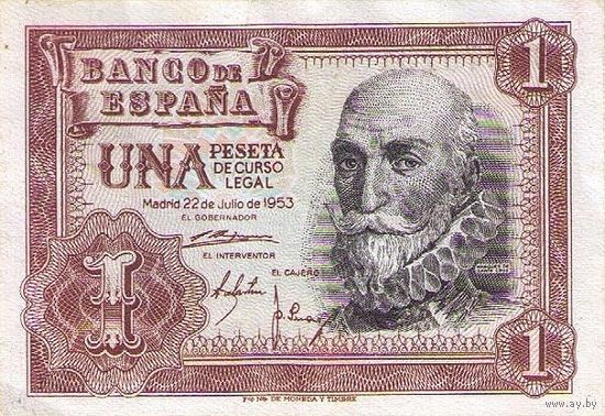 Испания 1 песета образца 1953 года UNC p144