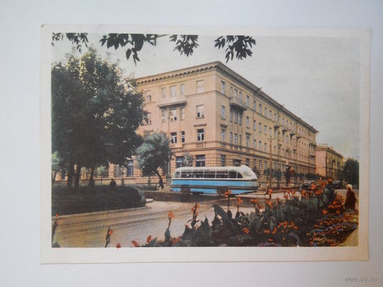 Гомель. Новая гостиница Сож, на Селянской улице. 1961 год. Чистая. БССР #0025-V1P13