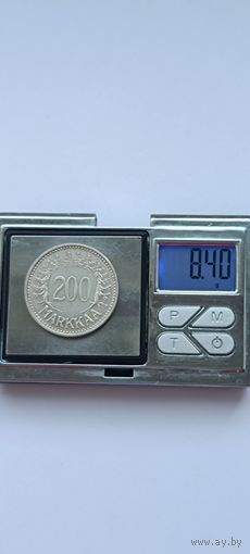 200 марок Финляндия 1956 года. Серебро 500. Монета не чищена. 45170