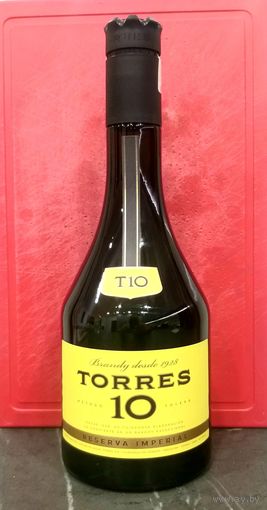 Бутылка * Бренди * TORRES * RESERVA IMPERIAL* ТОРРЕС * 10 лет * 0.7 литра * Высота 27 см * Диаметр 9 см