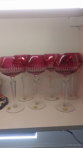 Набор огромных фужеров Германия Handgeshliffen, супер состояние