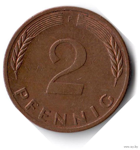 Германия. 2 пфеннига. 1980 F