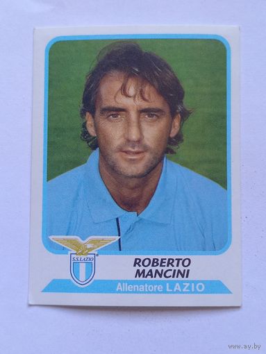 Наклейка Calciatori. Panini. Футбол 2003-2004 г. Чемпионат Италии. Роберто Манчини. Roberto Mancini.