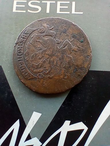 2 копейки 1766 года перечекан с 4 копеек
