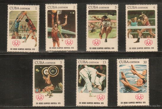 Куба-1976, (Мих.2135-2141)  ** , Спорт, ОИ-1976