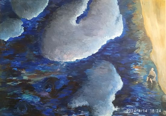 "Двина.Витебск", масло на грунт. Бумаге.
