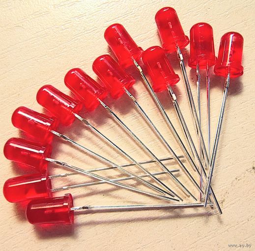 5мм ((Цена за 25 шт)) КРАСНЫЕ светодиоды 5 мм. 5013LRD