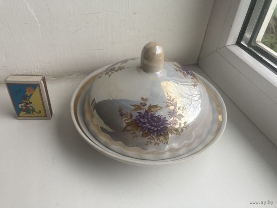 Новогодняя распродажа!Маслёнка Тирнопльский Фарфоровый завод