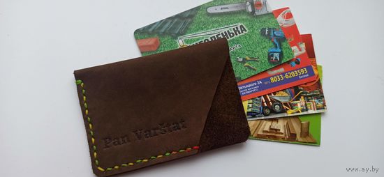 Холдер для визиток и карт, ручная работа, натуральная кожа
