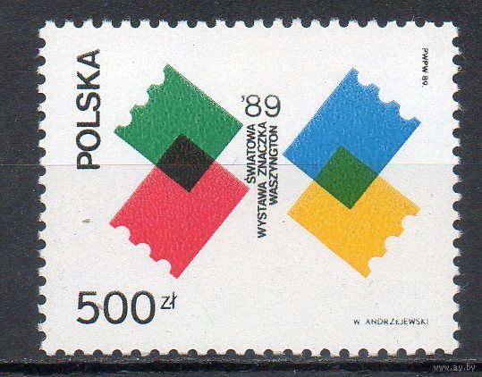 Международная филателистическая выставка в Вашингтоне Польша 1989 год чистая серия из 1 марки