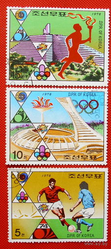 КНДР. Спорт. ( 3 марки ) 1976 года.